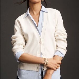 English Factory Mixed Media Cardigan Sweater